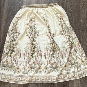 Max Studio Cream Floral A-Line Skirt